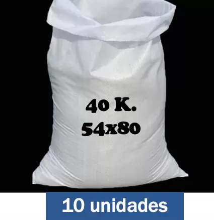 Sacos 40 kilos (54x80) 10 unidades